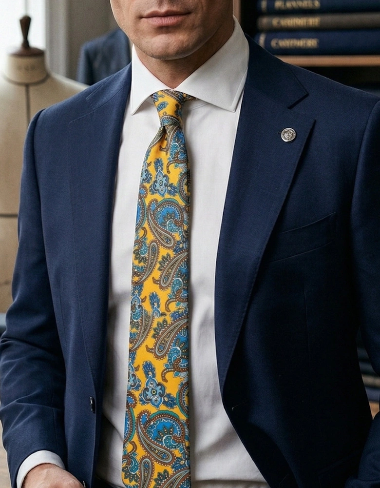 Paisley Print Yellow Tie