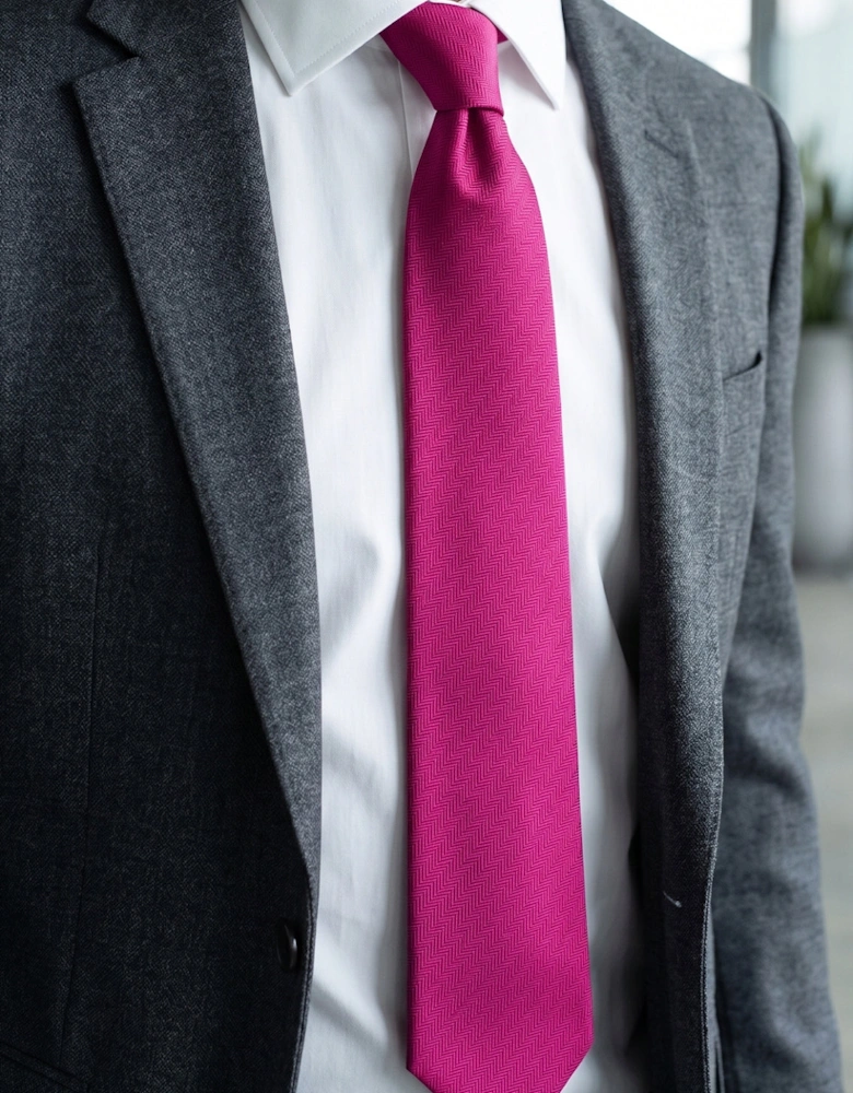 Hot Pink Self Stripe Tie