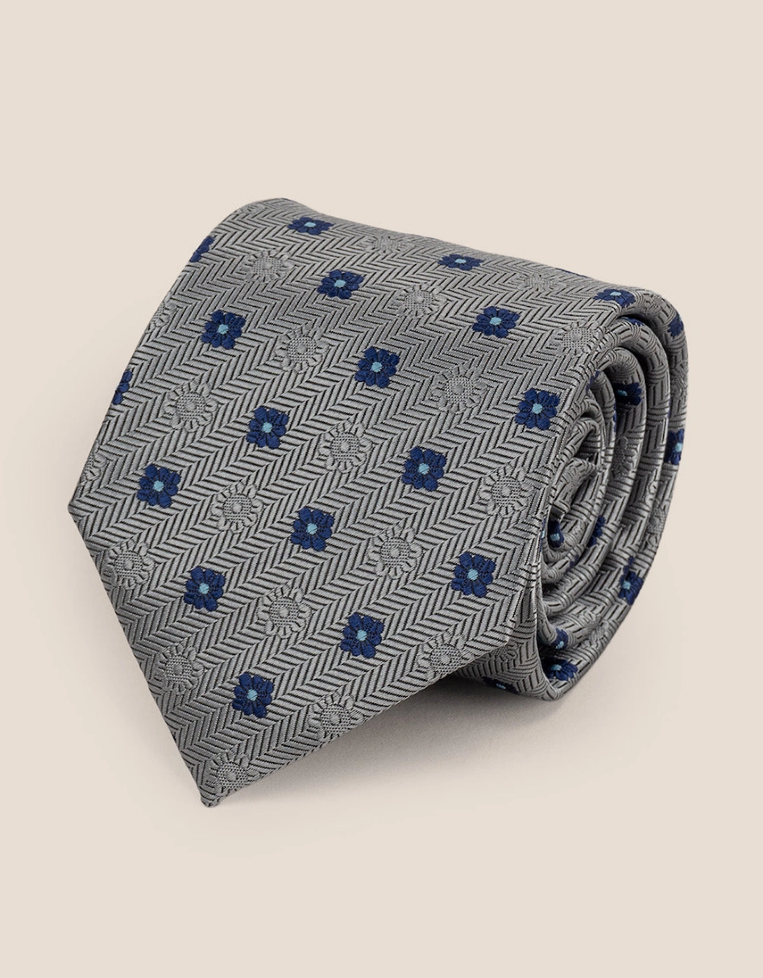 Stripes and Squares Grey Tie
