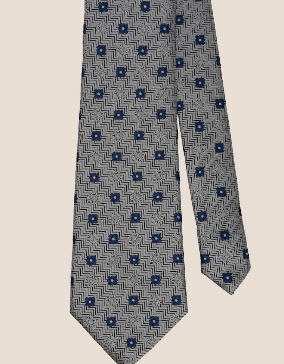 Stripes and Squares Grey Tie