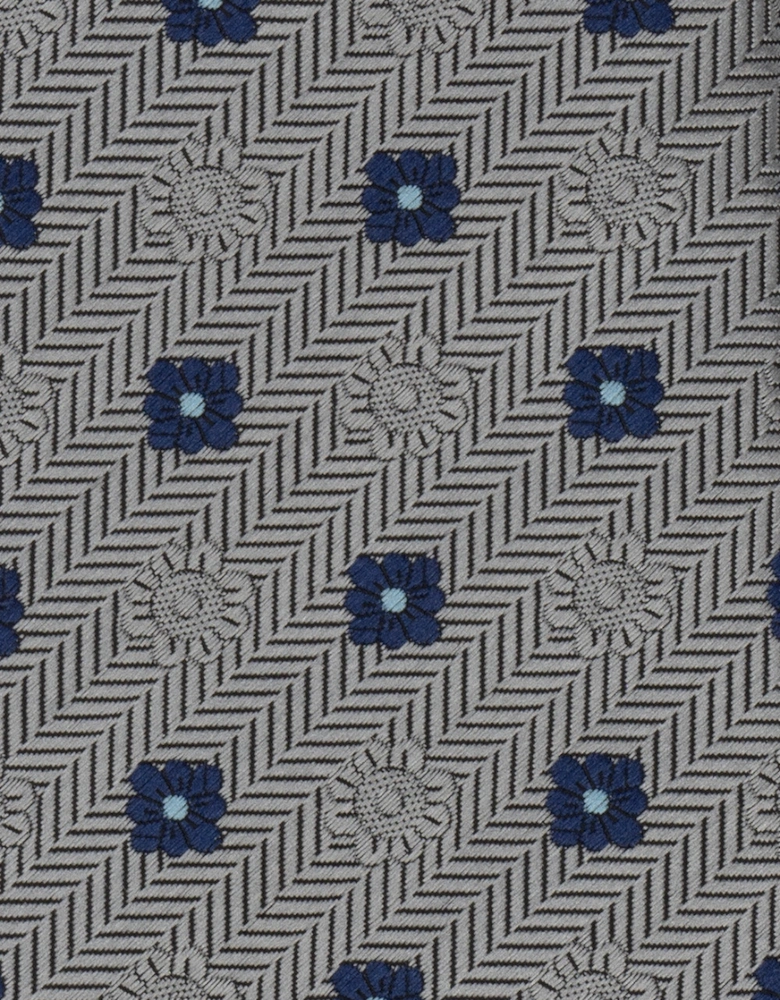 Stripes and Squares Grey Tie