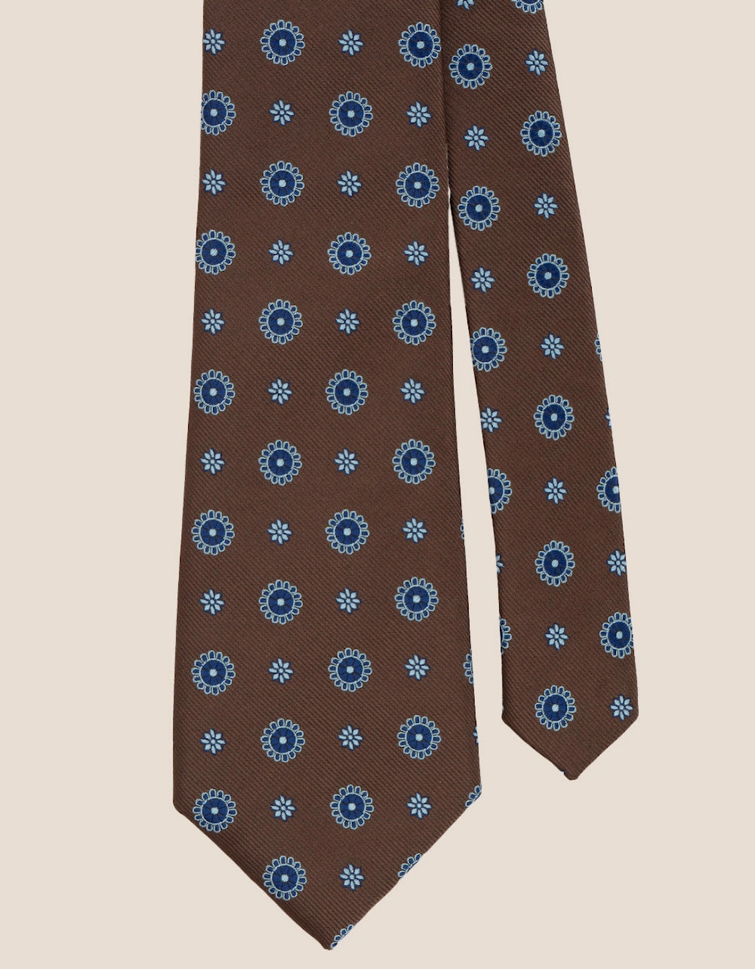 Geometric Brown Blue Tie