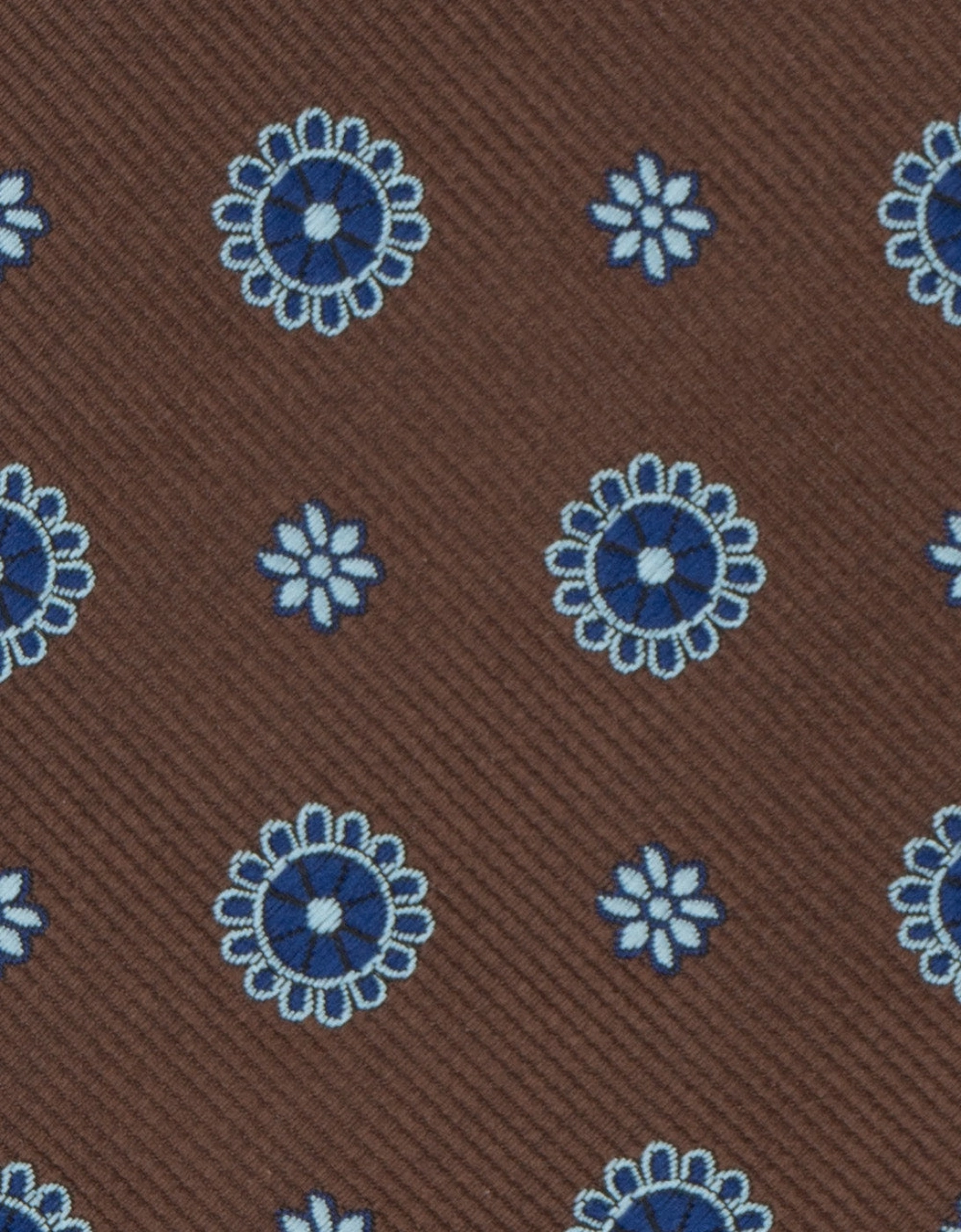 Geometric Brown Blue Tie