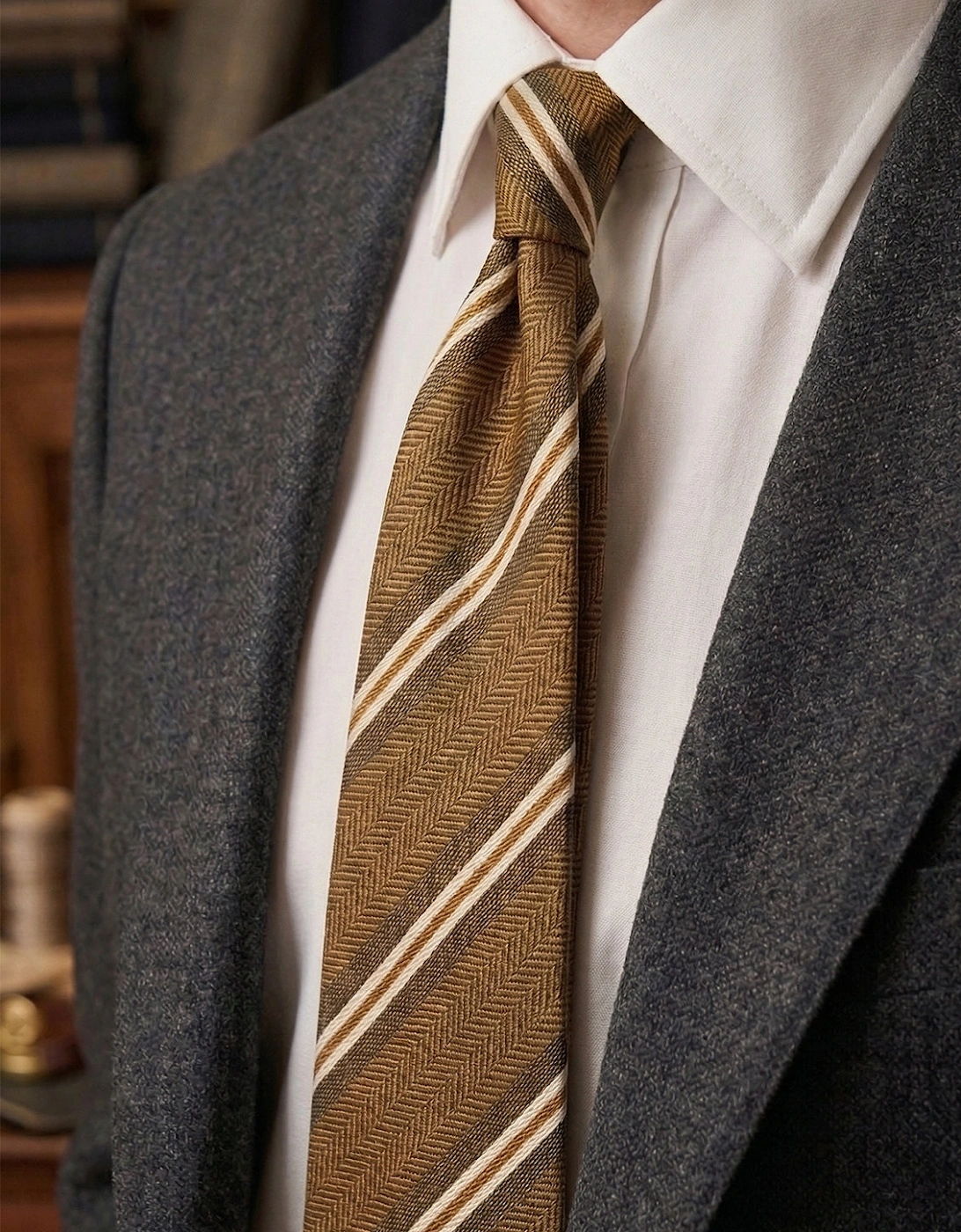 Herringbone Stripes Copper Tie