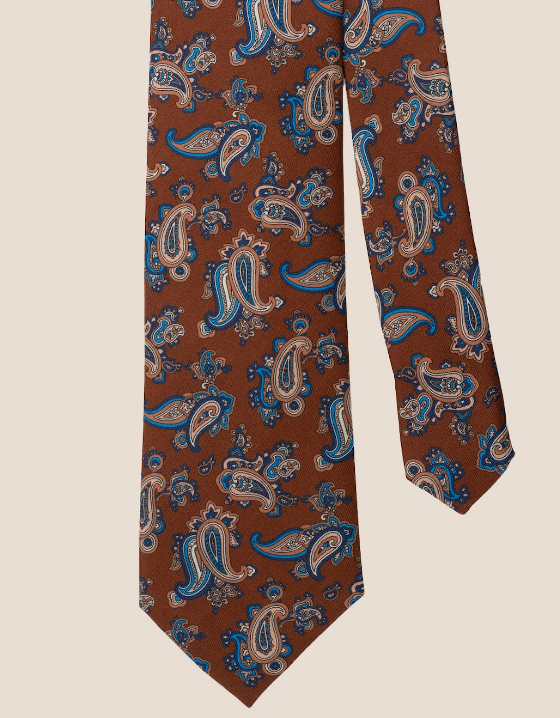 Paisley Print Brown Tie