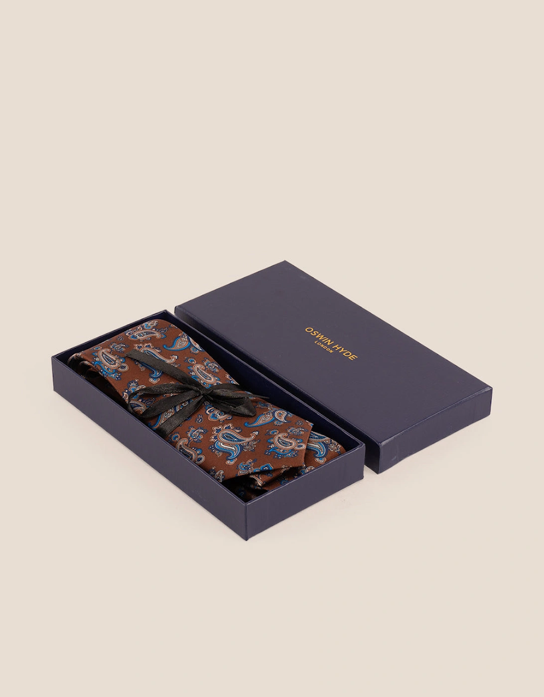Paisley Print Brown Tie