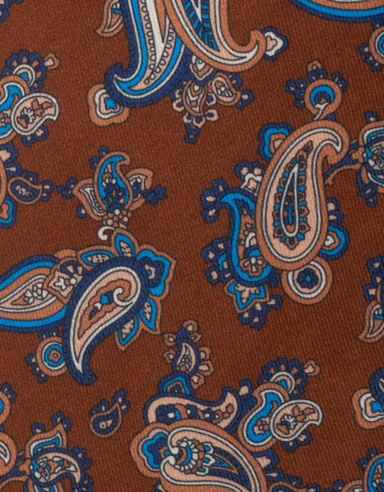 Paisley Print Brown Tie