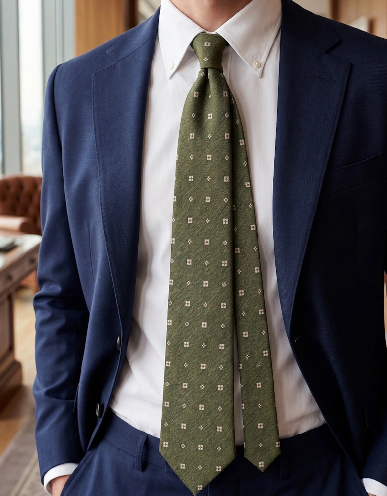 Off Square Green Tie