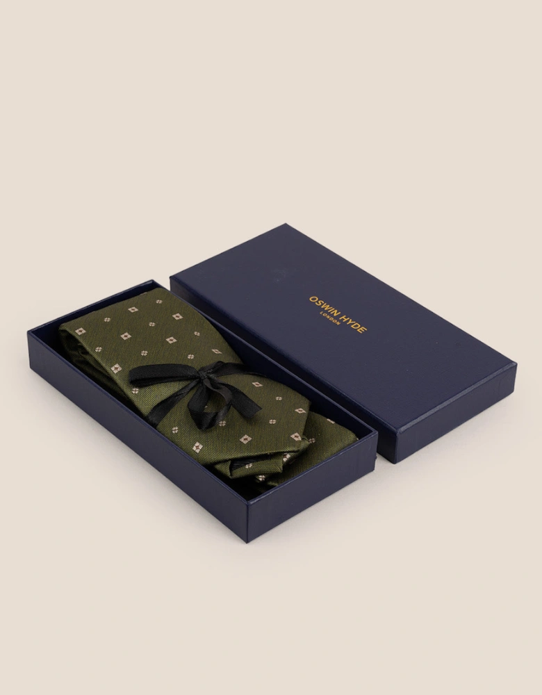 Off Square Green Tie