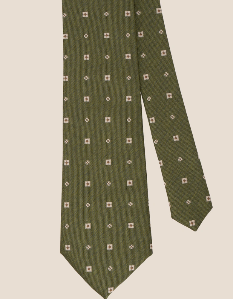 Off Square Green Tie