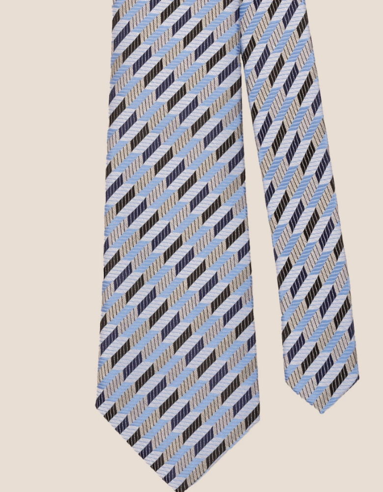 Geometric Stripes Blues Tie