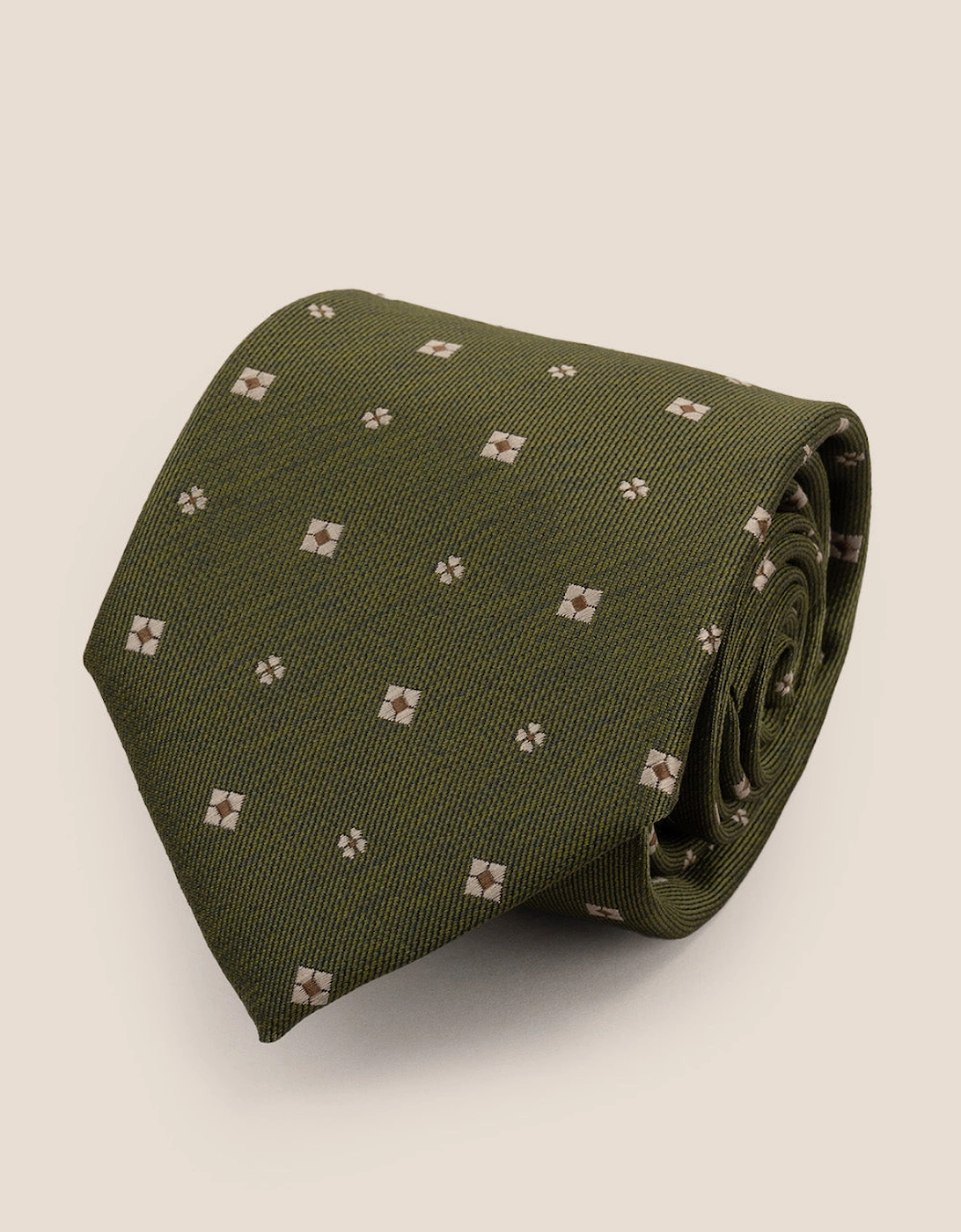 Off Square Green Tie