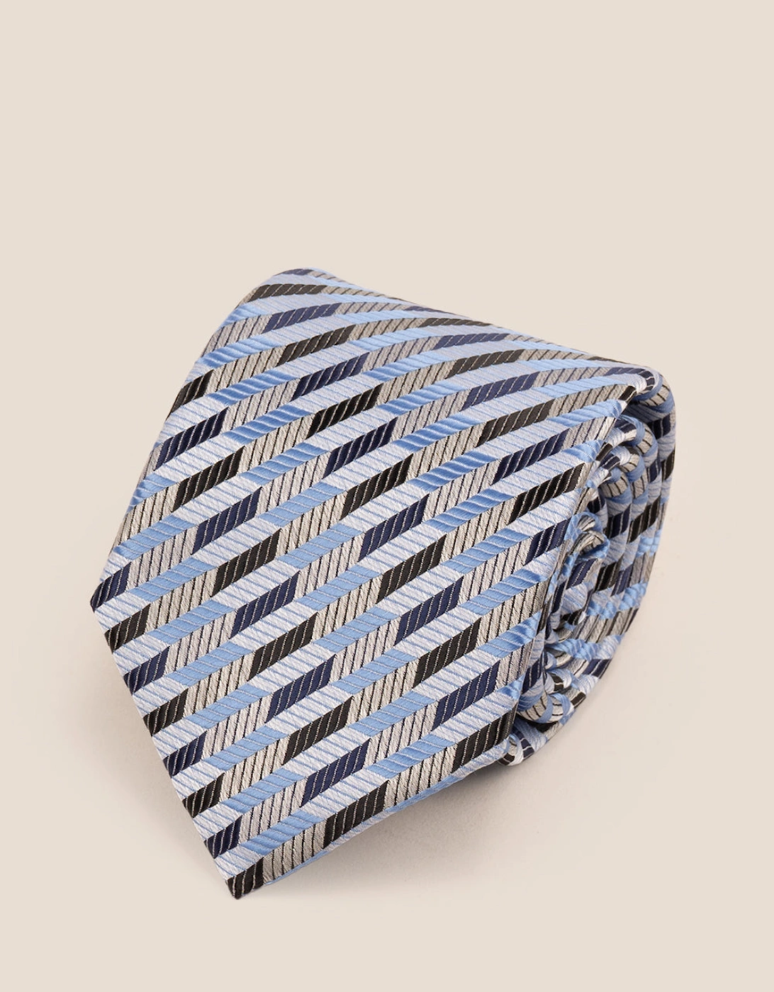 Geometric Stripes Blues Tie