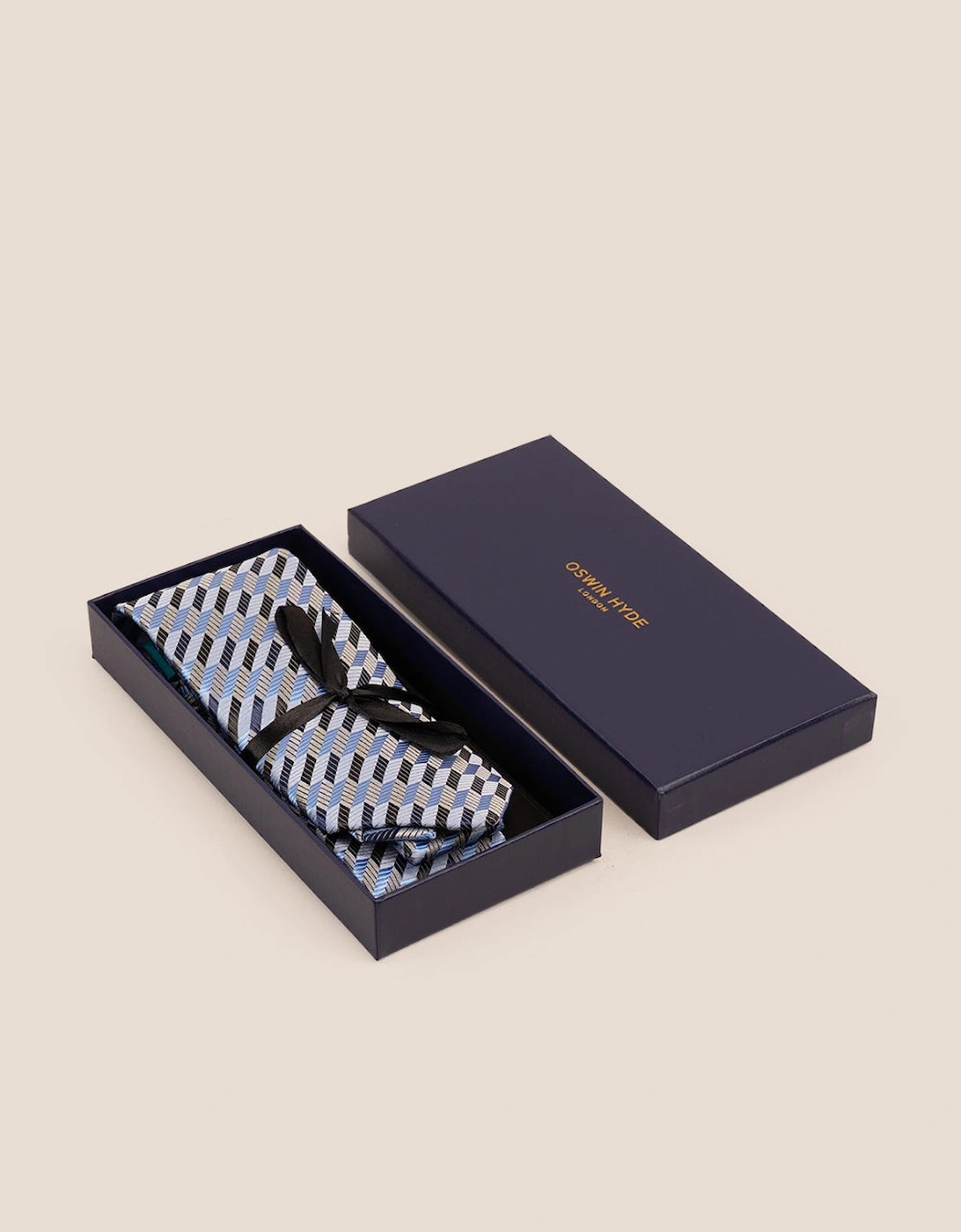 Geometric Stripes Blues Tie