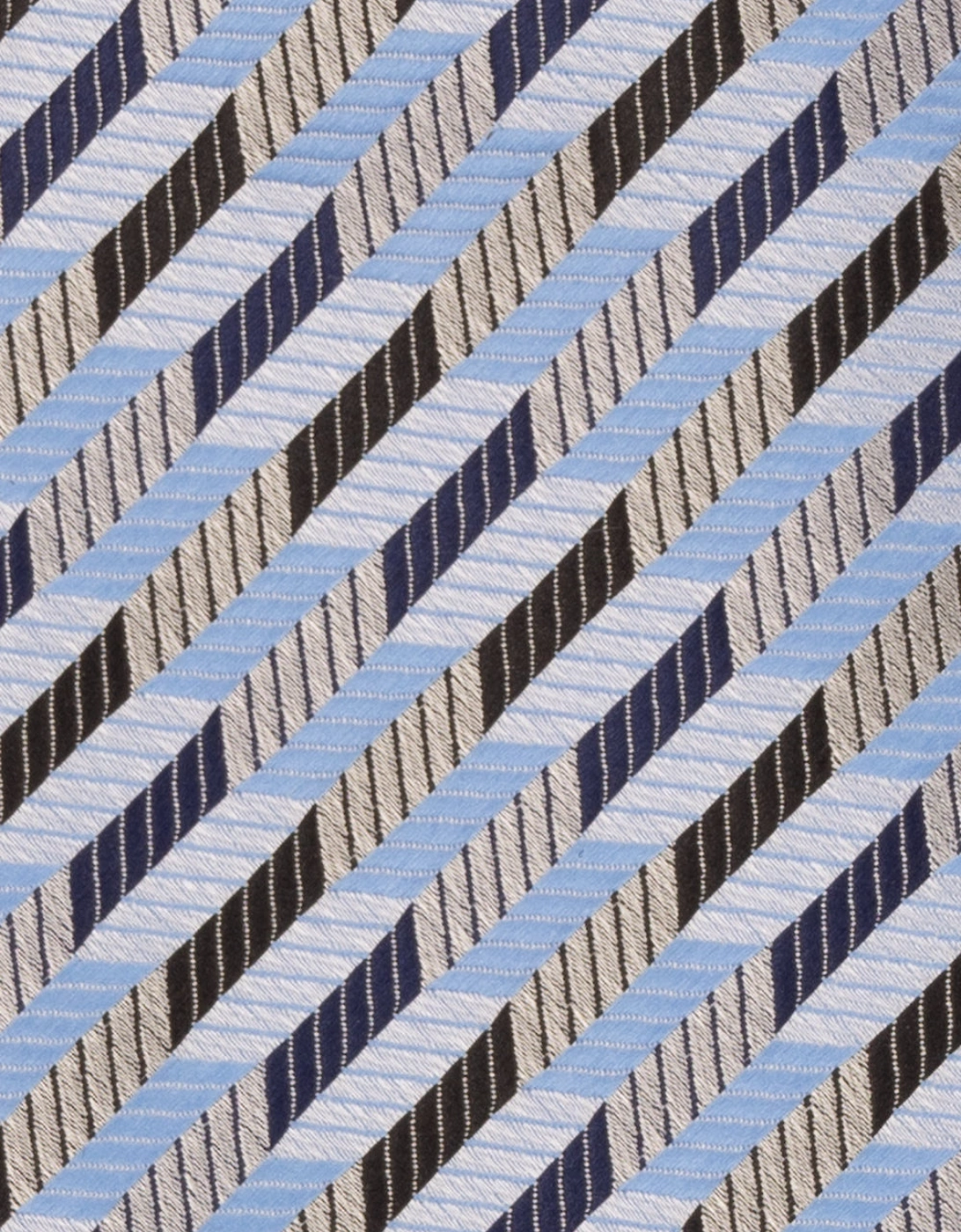 Geometric Stripes Blues Tie