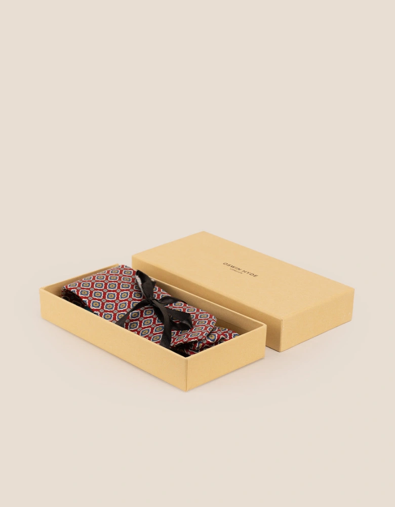 Red Geometric Pattern Silk Tie