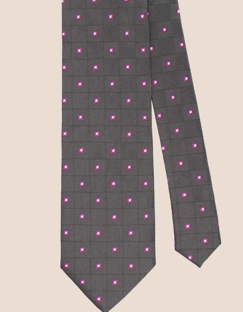 Multi Square Grey Tie