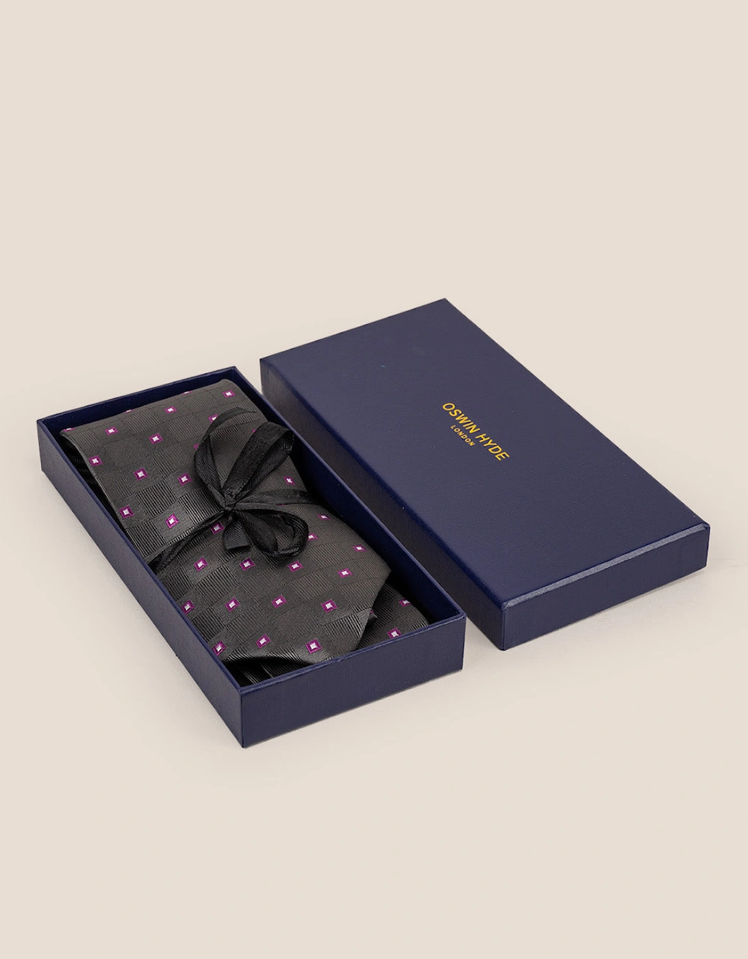 Multi Square Grey Tie