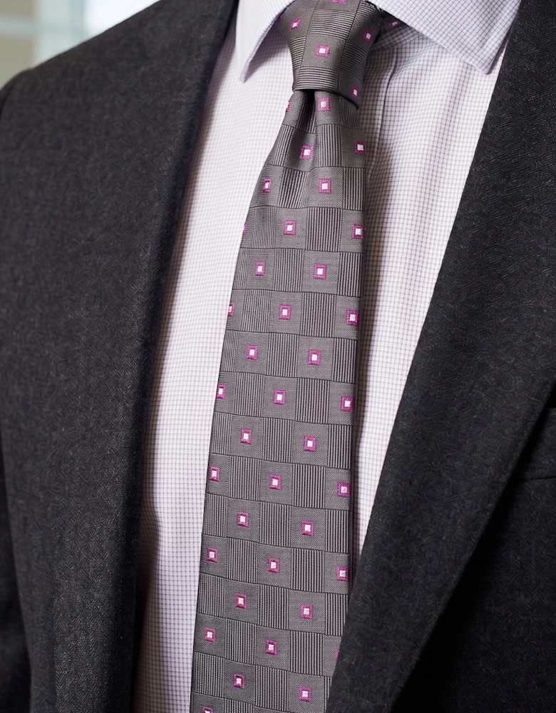 Multi Square Grey Tie