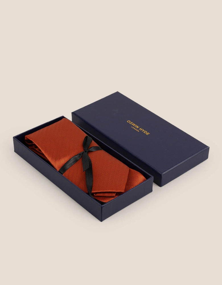 Orange Self Stripe Tie