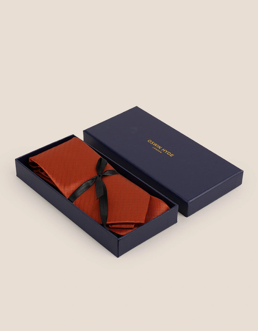 Orange Self Stripe Tie