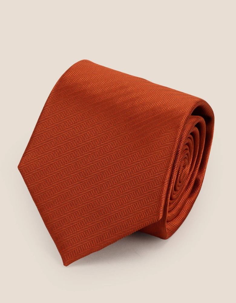 Orange Self Stripe Tie