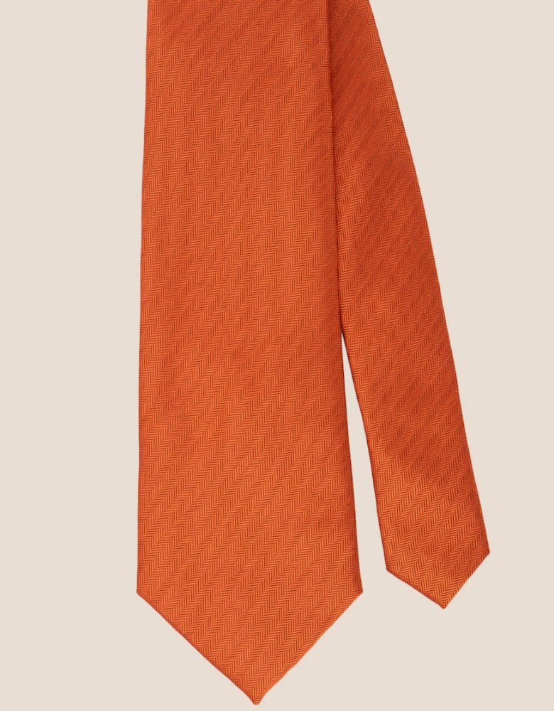 Orange Self Stripe Tie