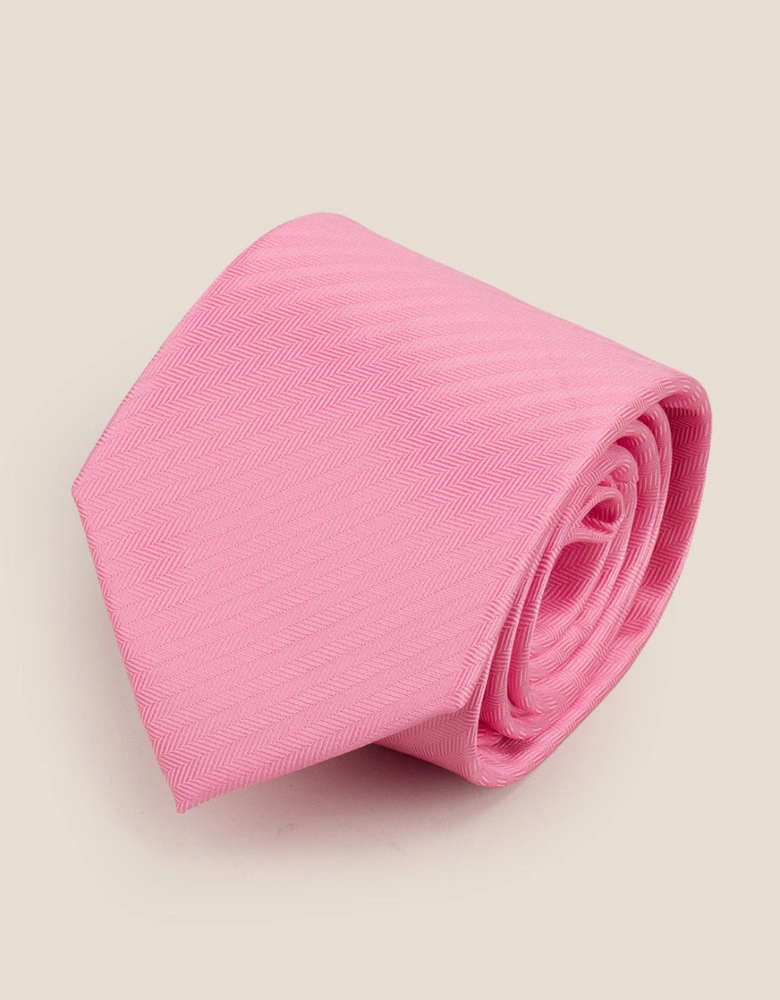 Pink Self Stripe Tie