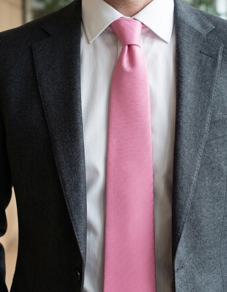 Pink Self Stripe Tie