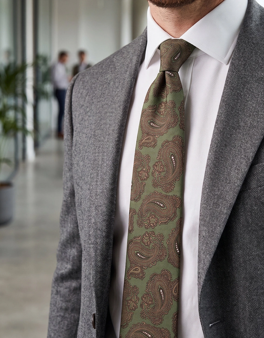 Paisley Green Tie