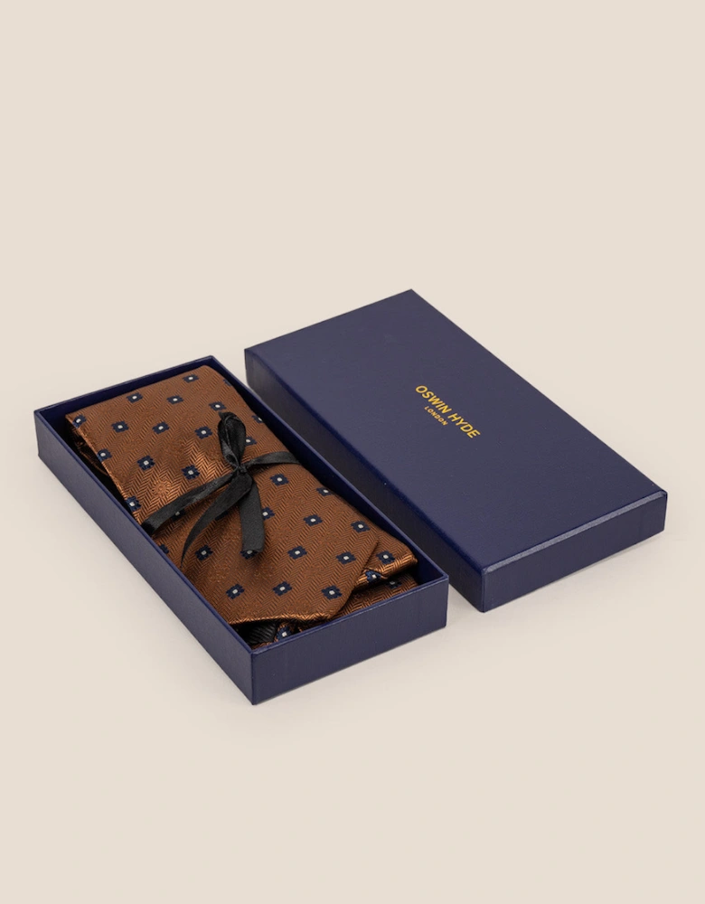 Stripes and Squares Bronze Tie