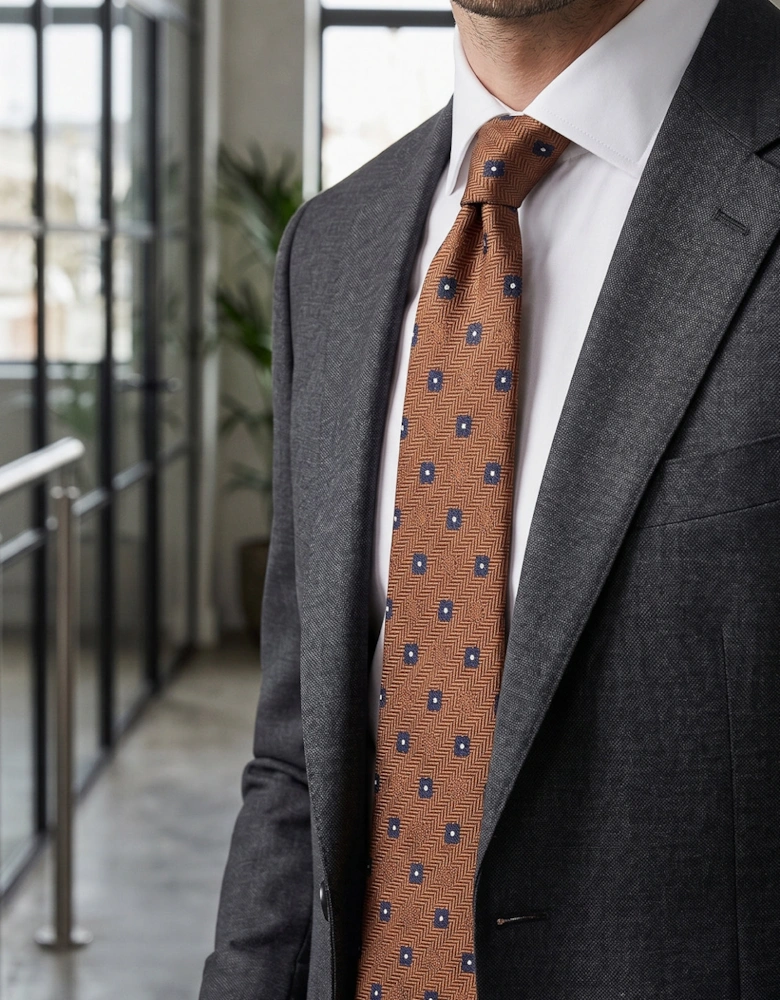Stripes and Squares Bronze Tie