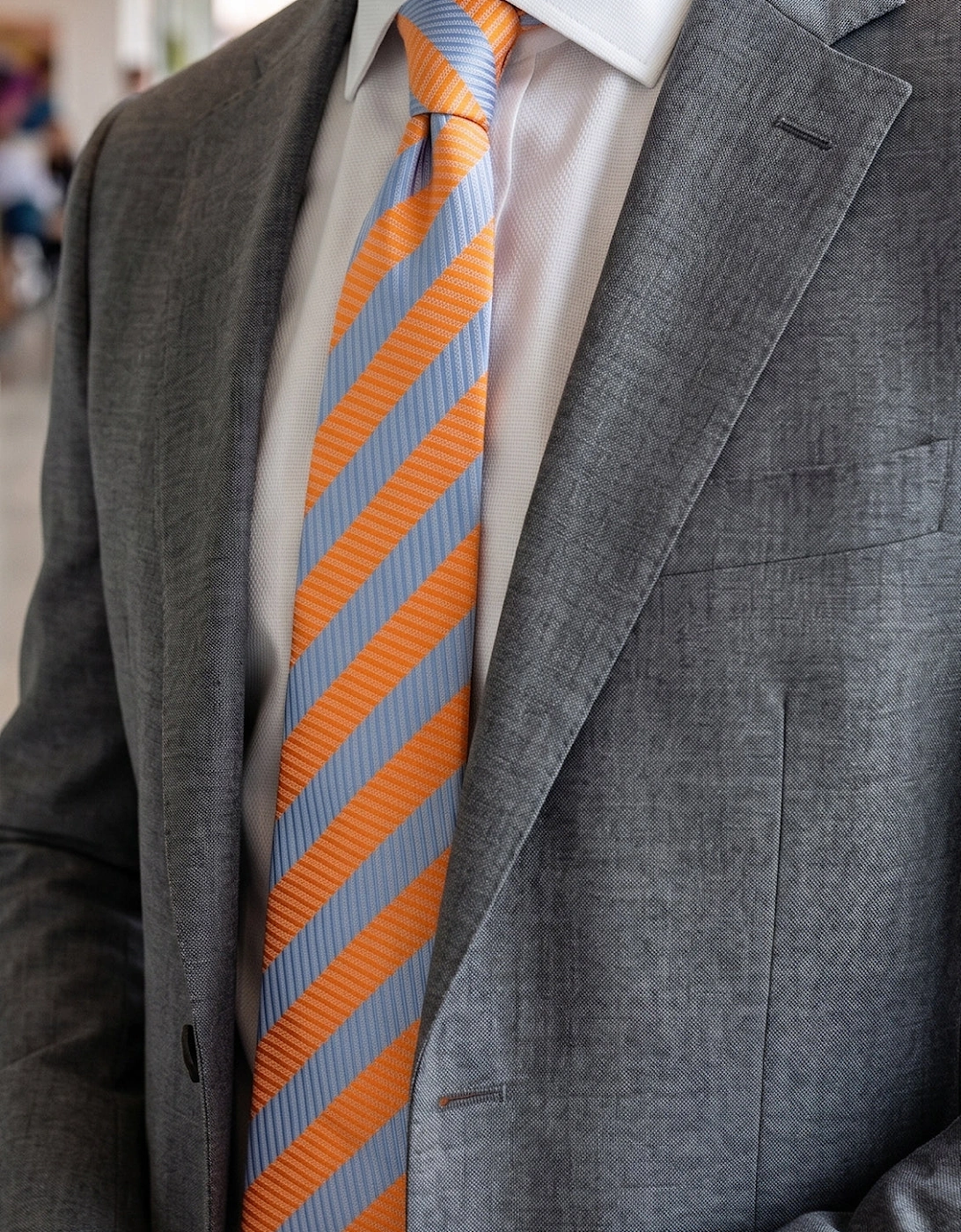 Vintage Stripe Orange Blue Tie