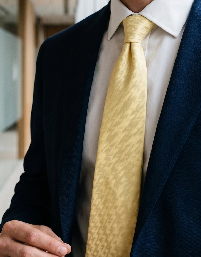 Yellow Self Stripe Tie