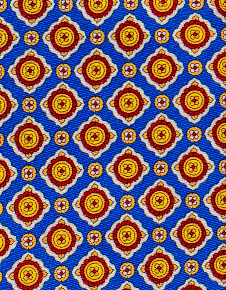Yellow Geometric Pattern Silk Tie
