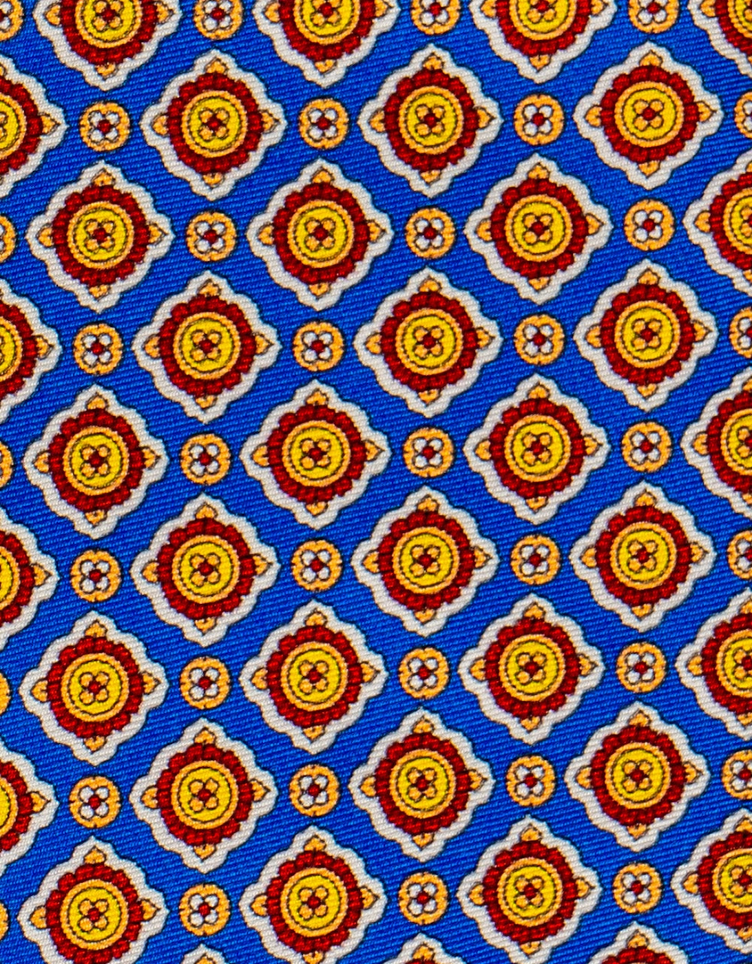 Yellow Geometric Pattern Silk Tie