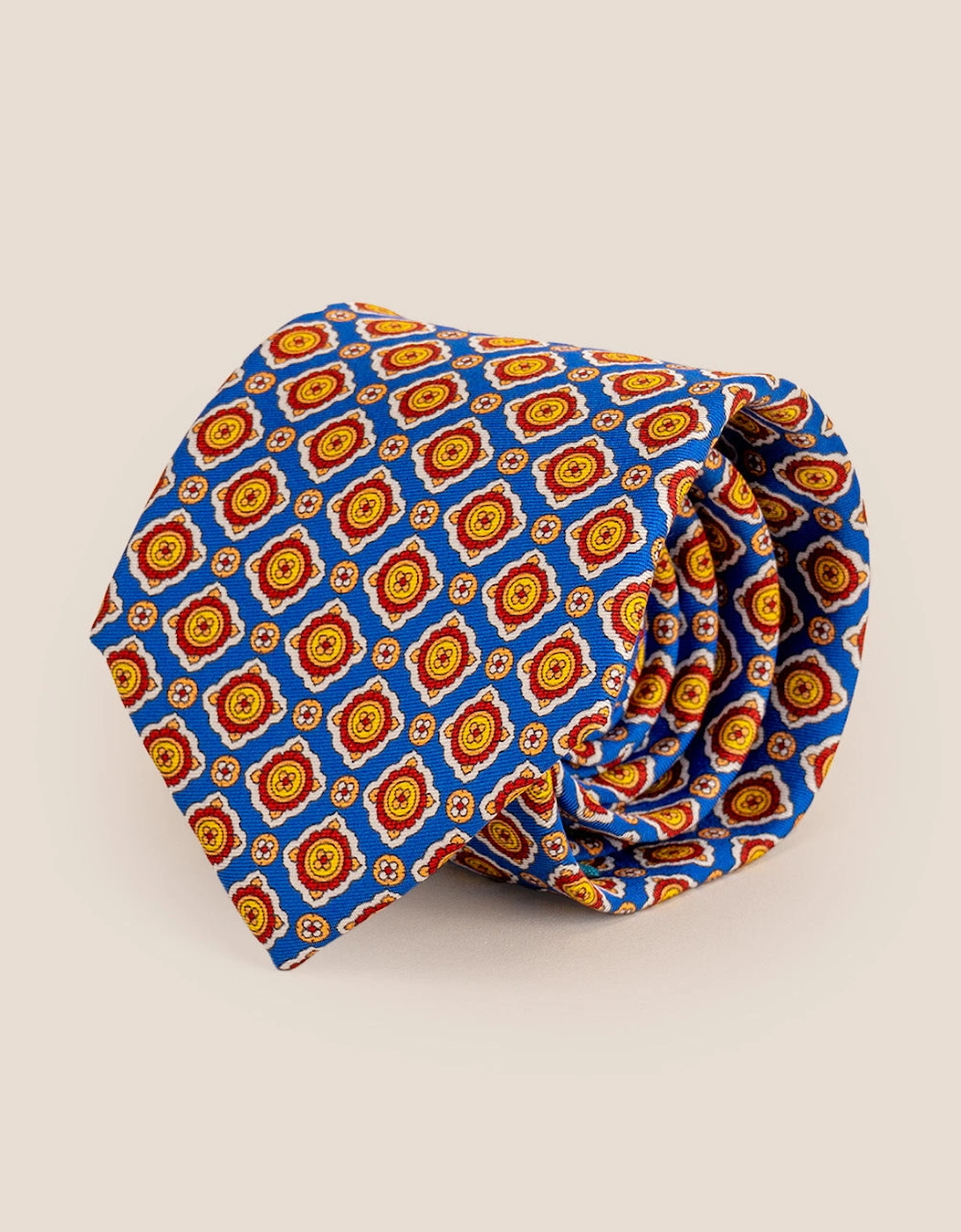 Yellow Geometric Pattern Silk Tie, 6 of 5