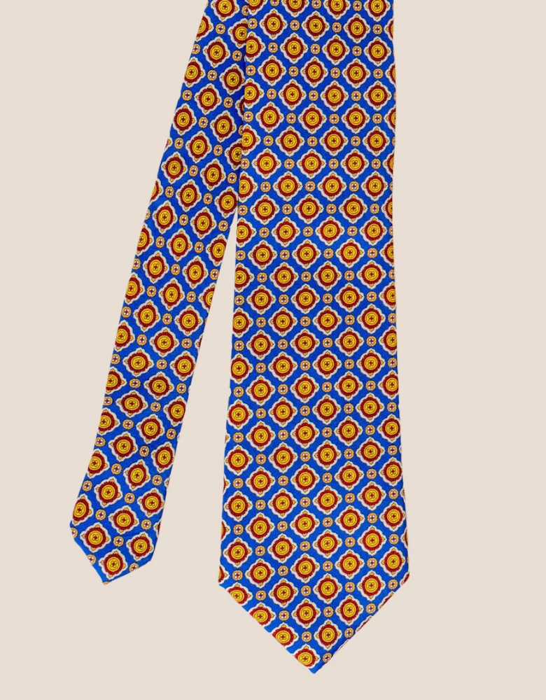 Yellow Geometric Pattern Silk Tie