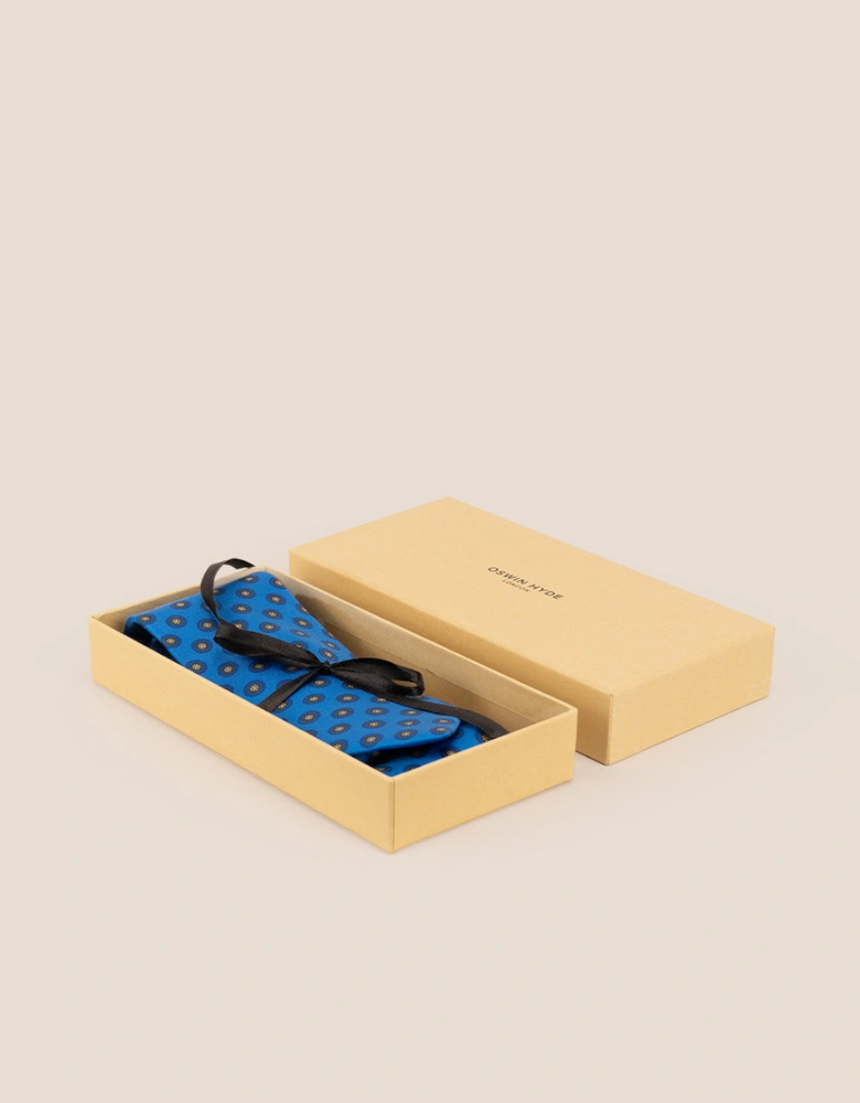 Blue Geometric Pattern Silk Tie