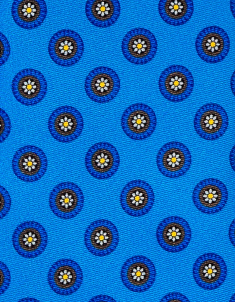 Blue Geometric Pattern Silk Tie
