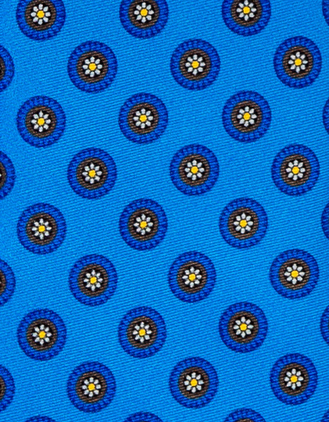 Blue Geometric Pattern Silk Tie