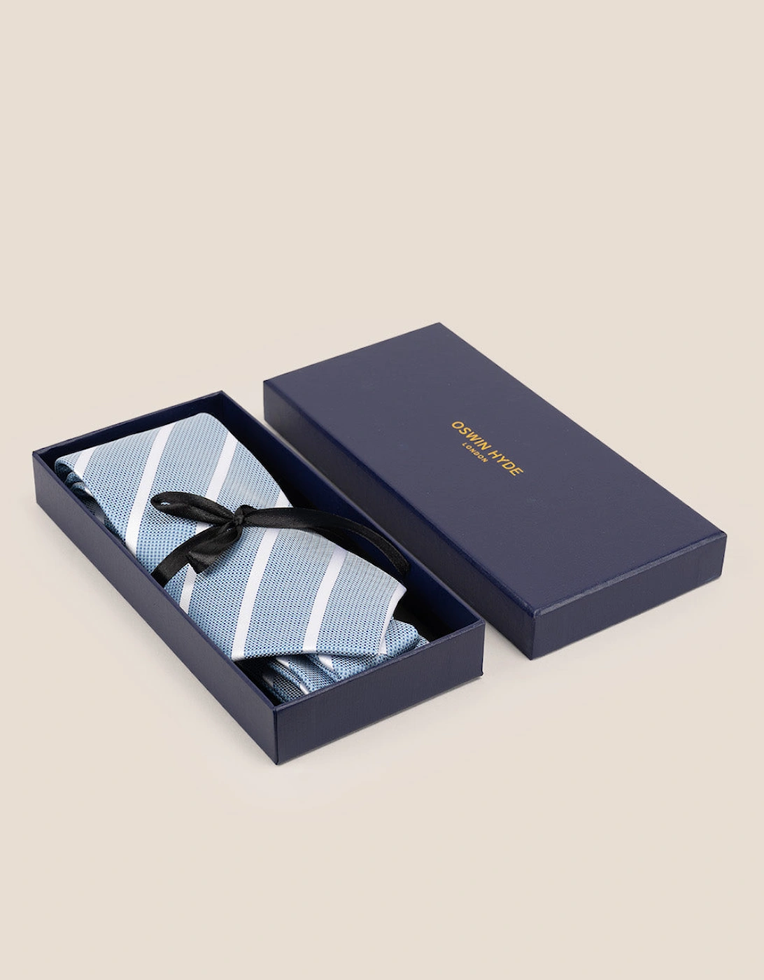 Stripe Blue White Tie