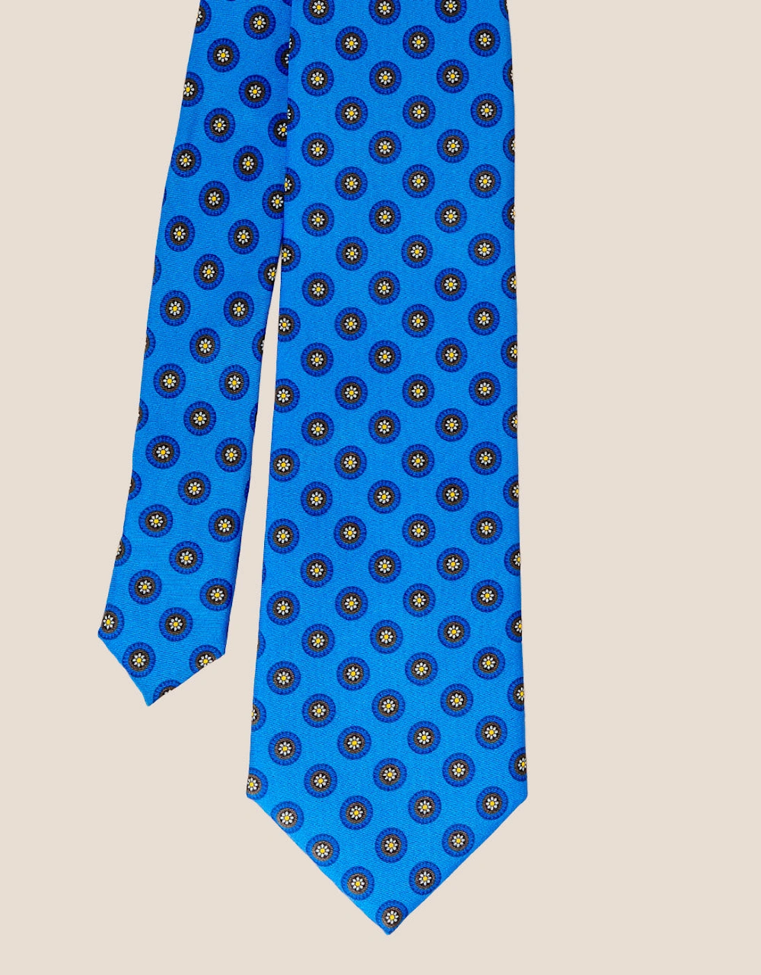 Blue Geometric Pattern Silk Tie
