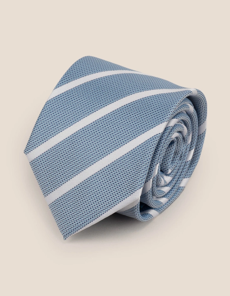Stripe Blue White Tie