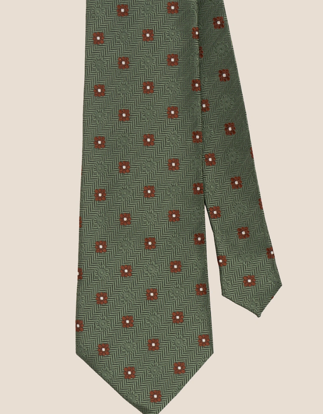 Stripes and Squares Green Tie