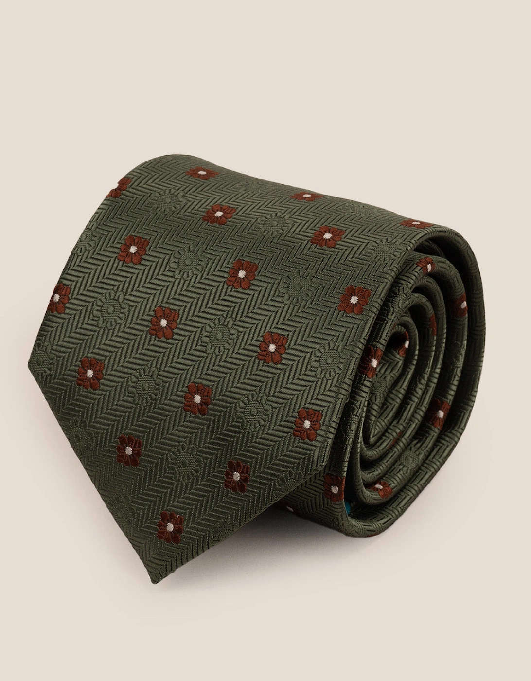Stripes and Squares Green Tie