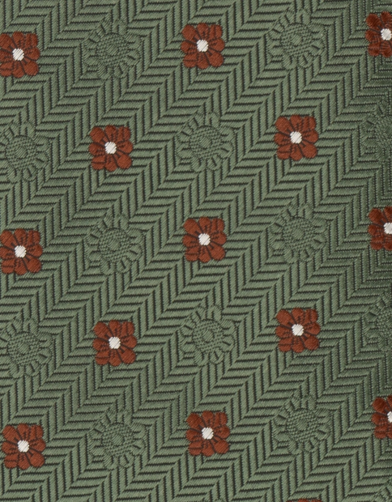 Stripes and Squares Green Tie