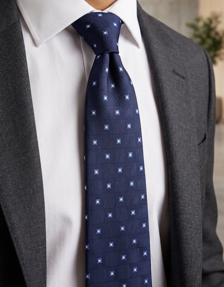 Multi Square Navy Tie
