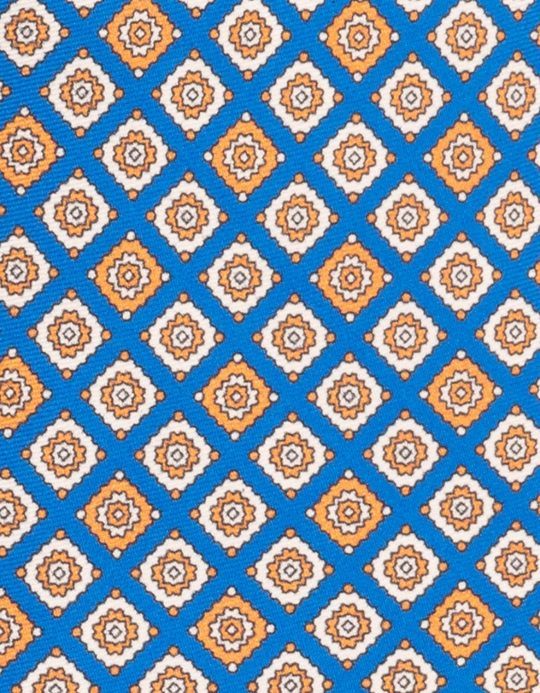 Light Blue Geometric Pattern Silk Tie