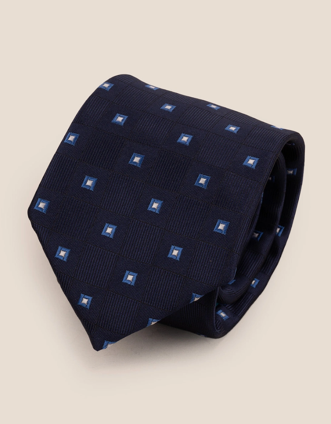 Multi Square Navy Tie